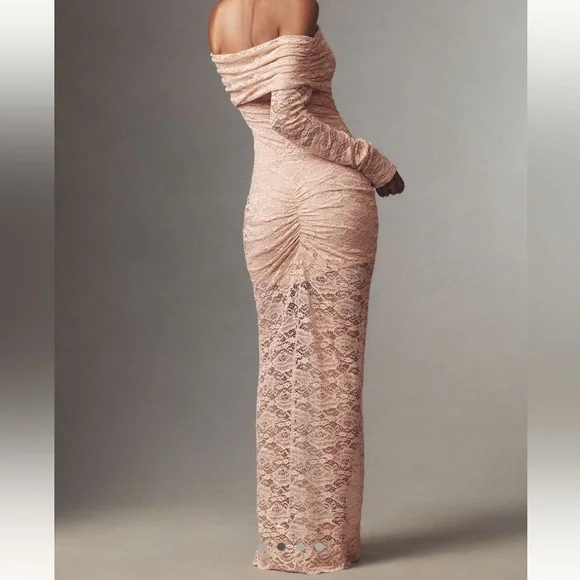 Ronny Kobo Yessenia Off-The-Shoulder Long-Sleeve Lace Maxi Dress. - Picture 2 of 10